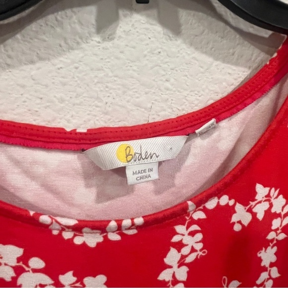 Boden red and white floral midi length dress size 6 - Picture 2 of 9